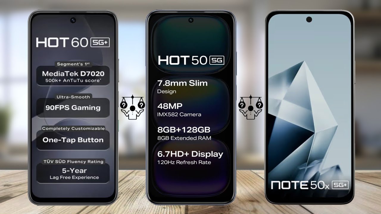infinix HOT 60 5G Vs infinix HOT 50 5G Vs infinix Note 50x