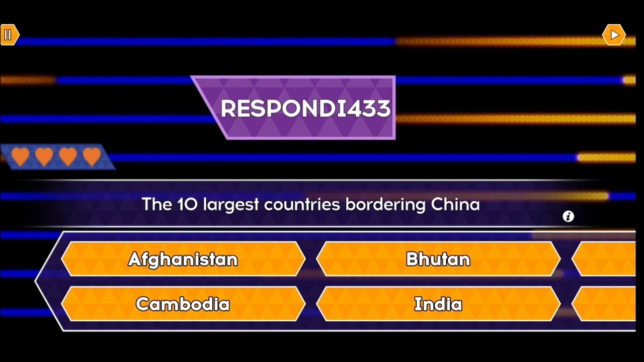 The 10 Largest Countries That Border China ? - Tenable Quiz Game App