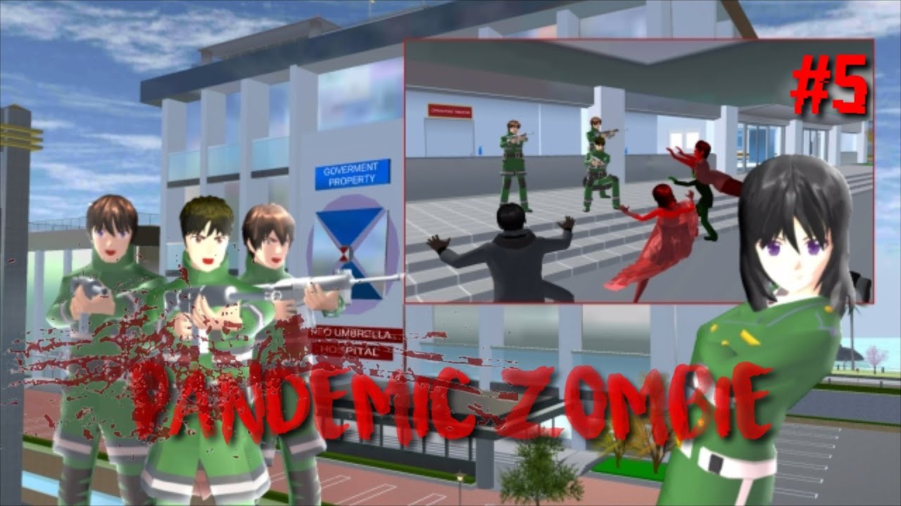 PANDEMIC ZOMBIE - SAKURA SCHOOL SIMULATOR [FILM PART 5] // ENG SUB// SUBTITLE INDONESIA #Zombie #SSS