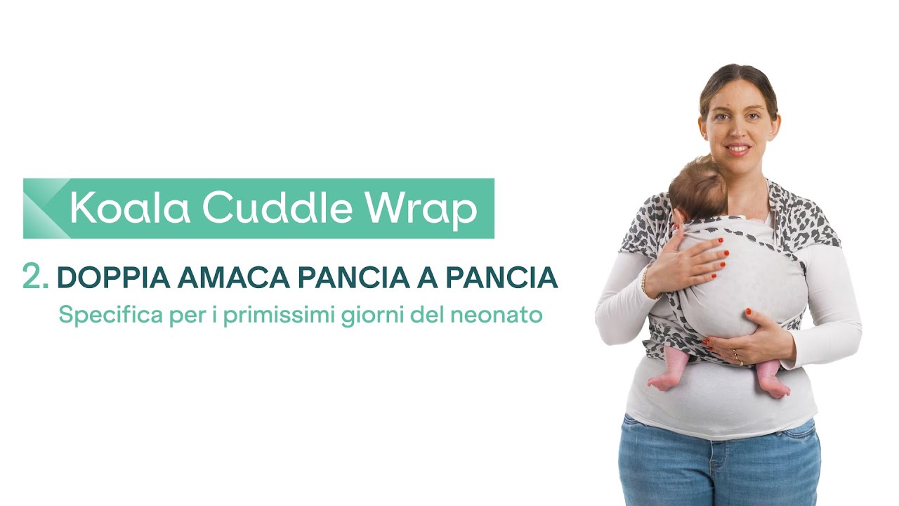 🇮🇹 Tutorial Koala Cuddle Wrap 2 - Come mettere fascia elastica neonato - Legatura Doppia Amaca