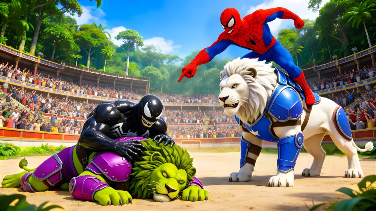 🦁🕷️SPIDERMAN Wins The Magic Legendary LION Racing Championship – Epic Racing Challenge