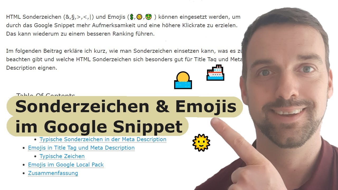 Sonderzeichen & Emojis in Title Tag, Meta Desciption - SEO Klickrate boosten