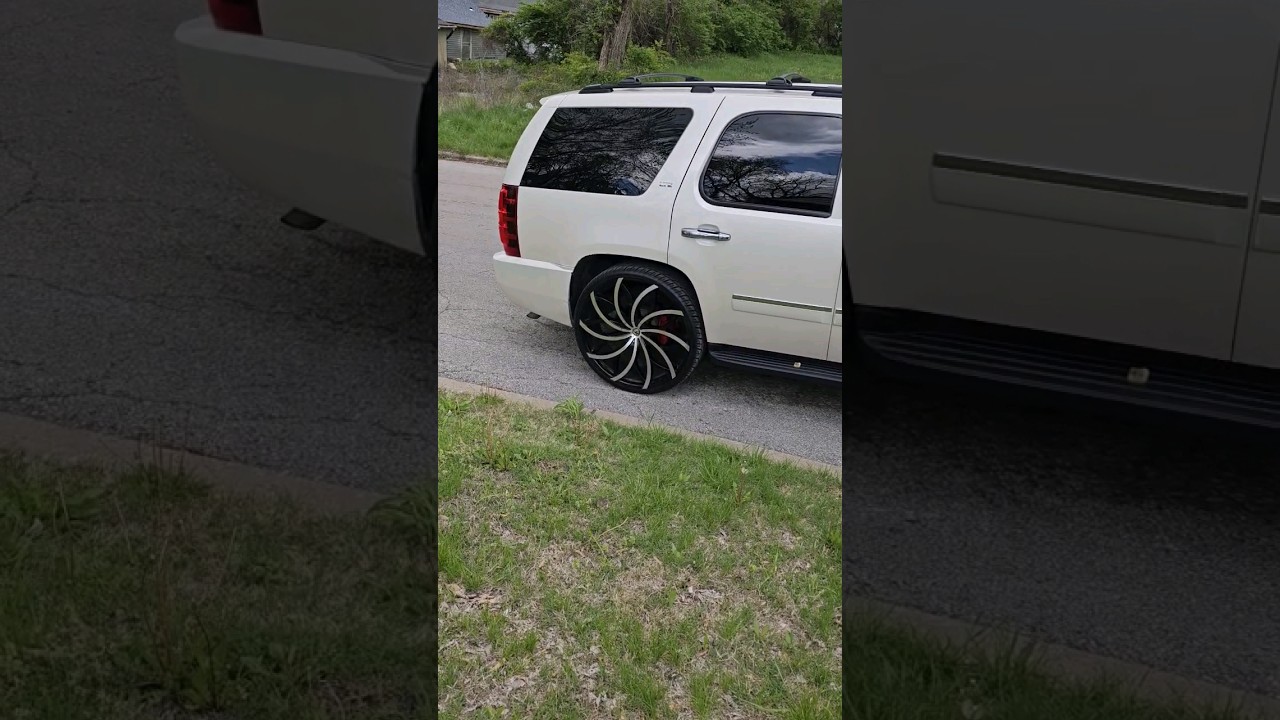 My Son loves beating  in the Tahoe On 28s #tahoe #rims #shorts
