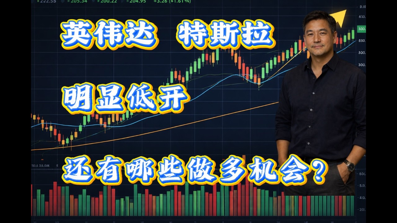 英伟达、特斯拉明显低开，还有哪些做多机会？#美股 #股票 #股市 #投資 #投资 #纳斯达克 #道琼斯 #标普 #英伟达 #nvda #btc #特斯拉 #陈sir