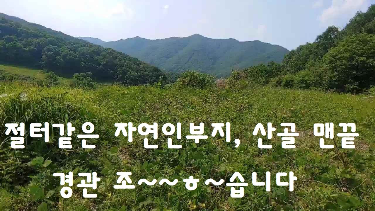괴산토지, 산골, 괴산군 불정면 신흥리.   경관뛰어난 자연인부지