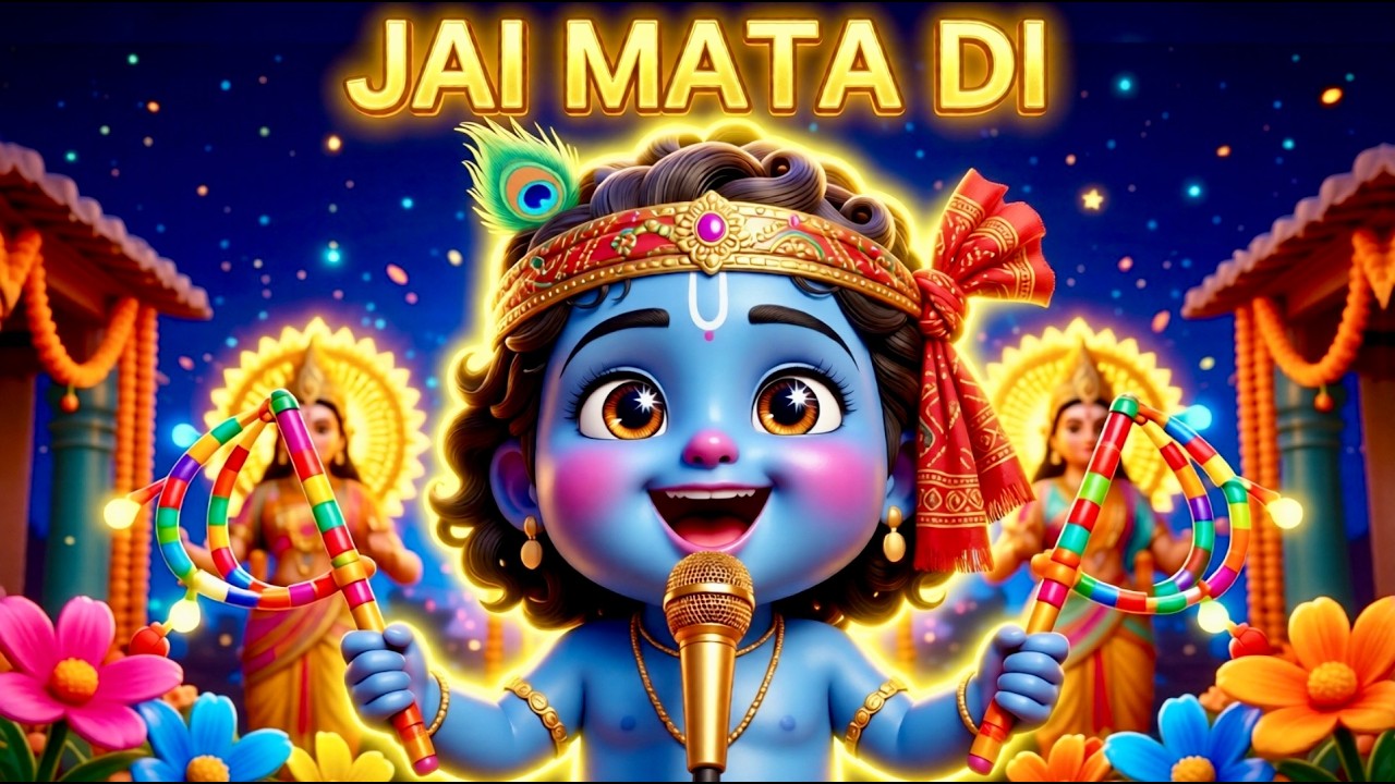Learn 9 Mata Names with Krishna | Navratri Special Kids Song | Jai Mata Di | Hindi Rhymes