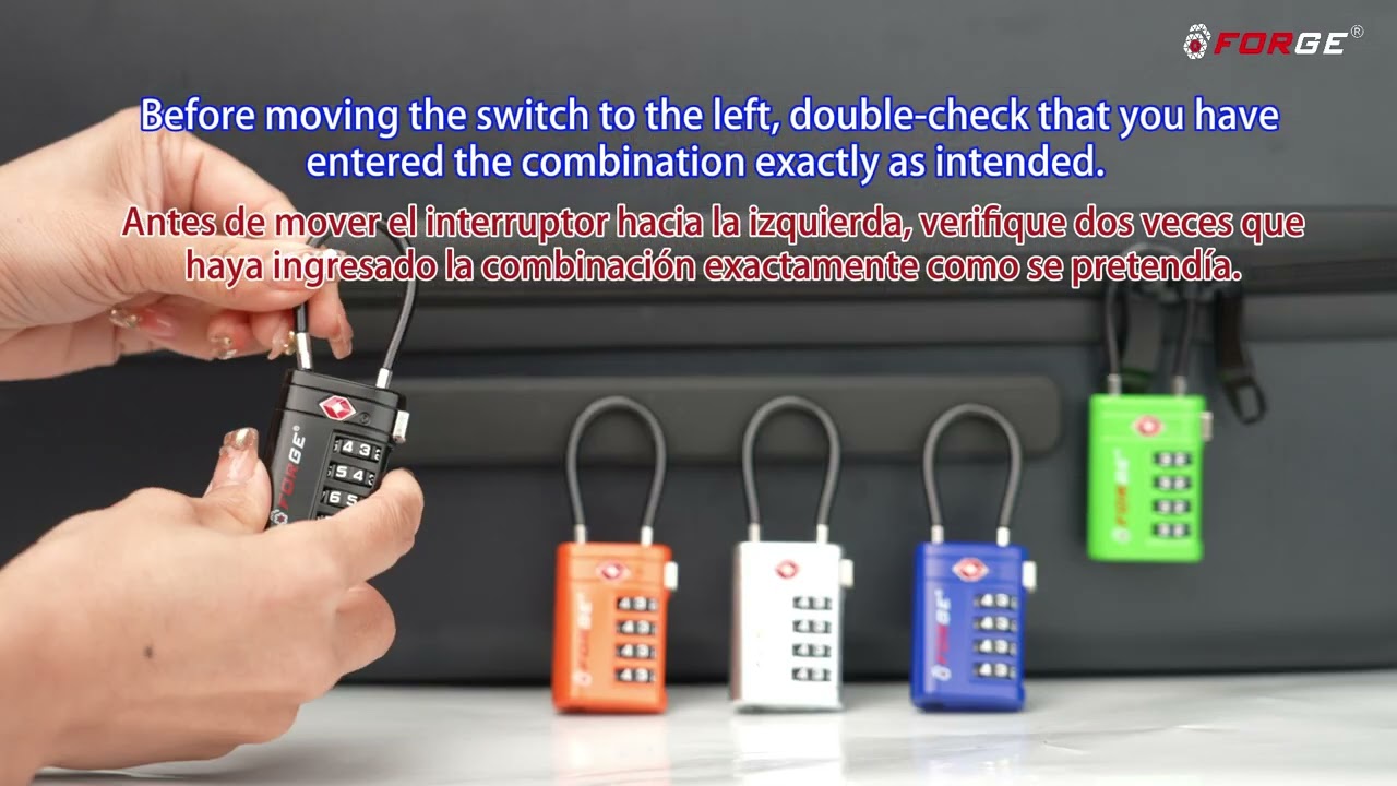 Forge 2025 New Model &ndash; Lock Instructions for the Optimus TSA-Approved Luggage Lock.