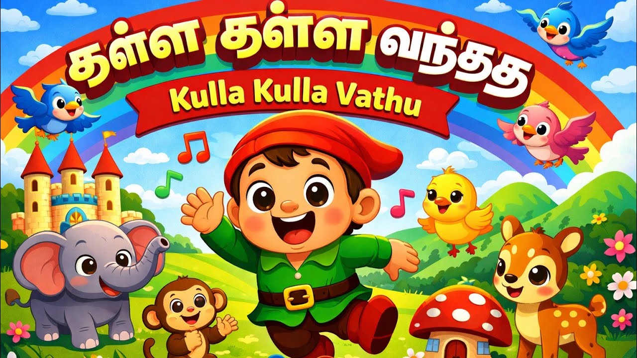 Kulla Kulla Vathu Song 🐥 Tamil Kids Rhyme | Cute Duck Song for Children | Duck Song for Babies | 