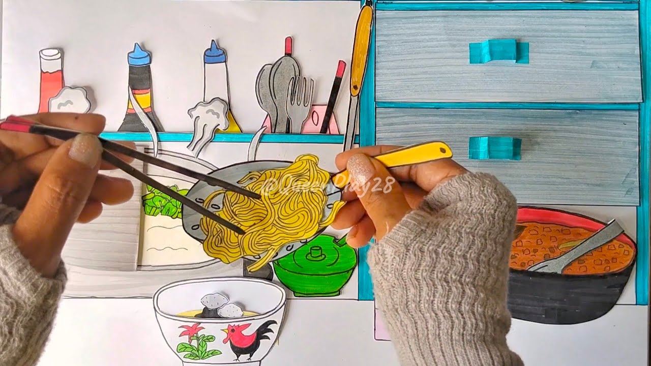 [👑Paper Play👑] Mie Ayam Kuliner Indonesia Versi Mainan Kertas 🍜🇮🇩 
