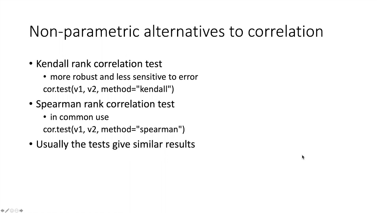 028n Non-parametric correlation