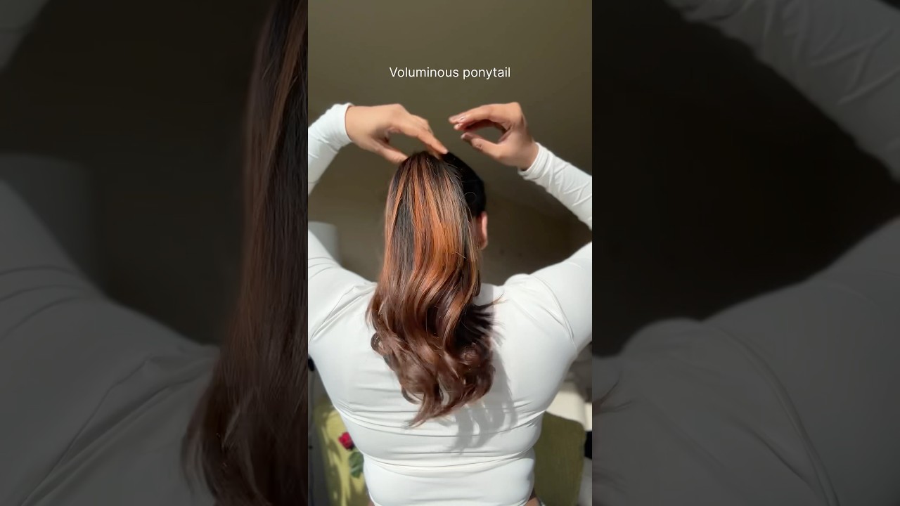 Voluminous ponytail #hairstyle #hair #hack #shorts #youtubeshorts #trending #viralshort #fyp