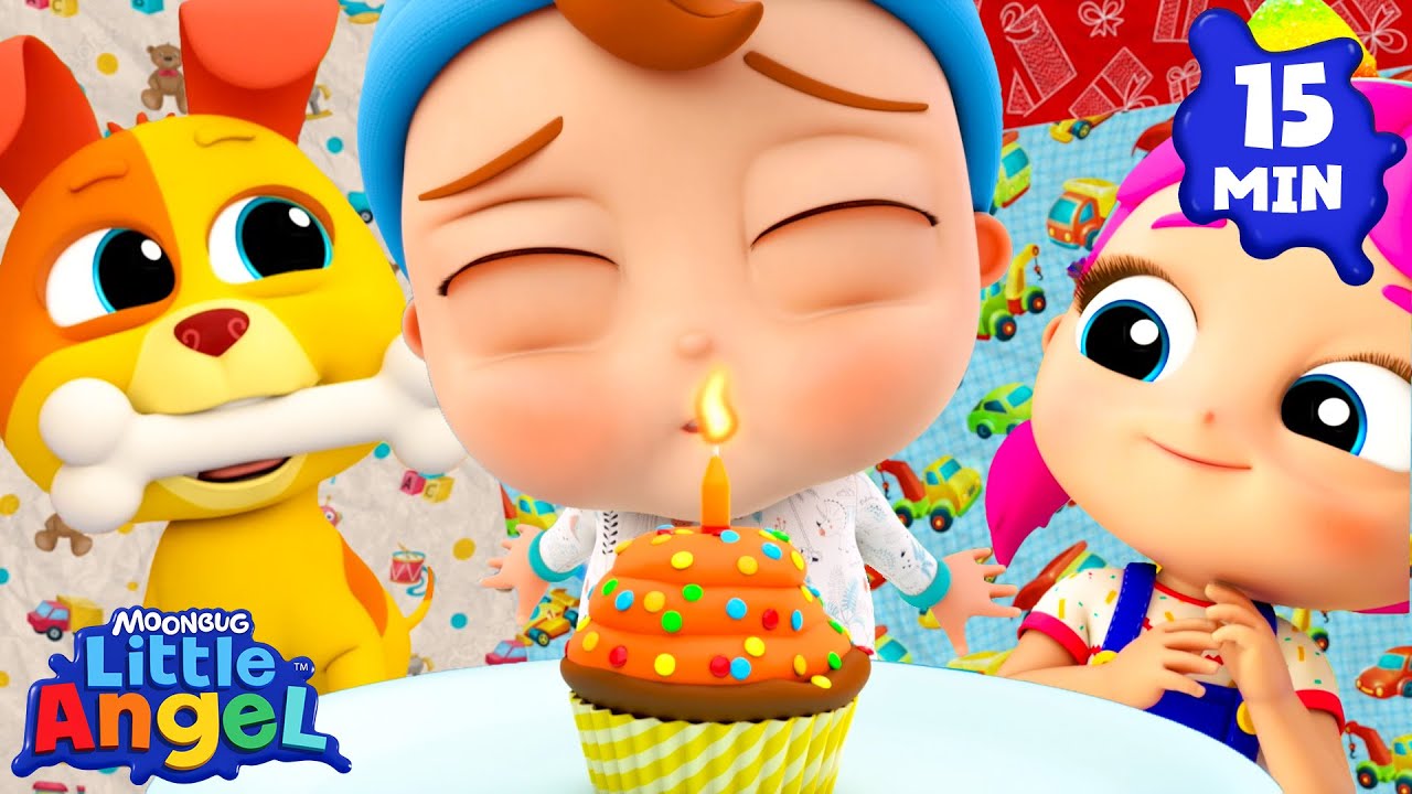 Birthday Cake Song 💗 | Little Angel | Food Cartoons & Nursery Rhymes | Moonbug Kids