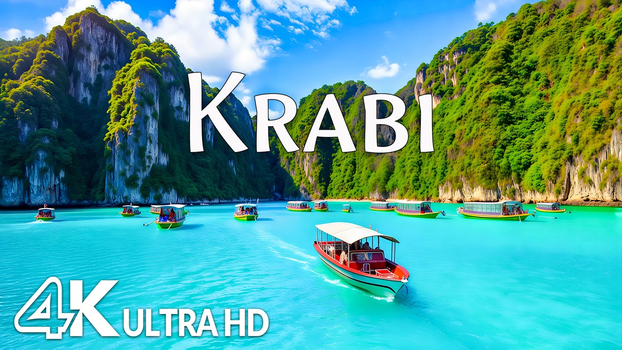 Krabi, Thailand 4K &ndash;  Railay Beach, Island Views & Crystal Clear Tropical Coast | Relaxing Music