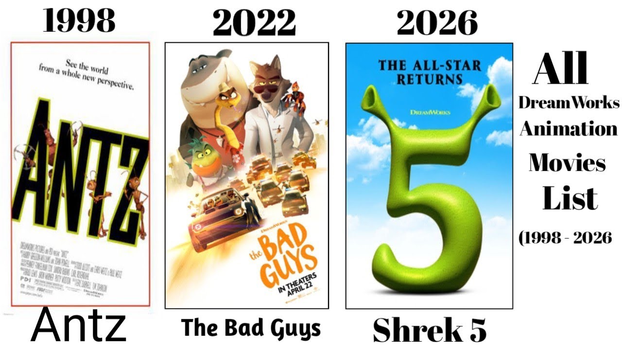 All DreamWorks Animation Movies // List of DreamWorks Animation films [1998 - 2026]