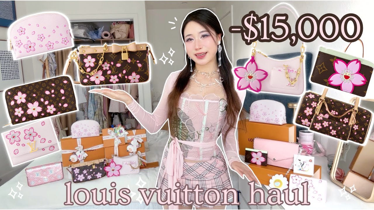 Louis Vuitton Murakami Haul- College Girl Edition 🌸| Cherry Blossom pieces, try-on, fit test, review