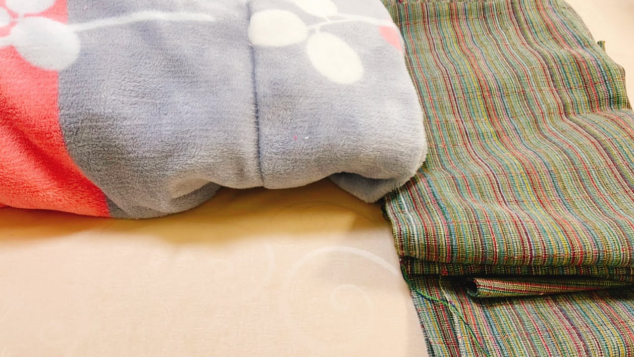 着物と毛布で半纏を作ります♪要らないものでもアッタカイ💓Make a hanten with a kimono and a blanket