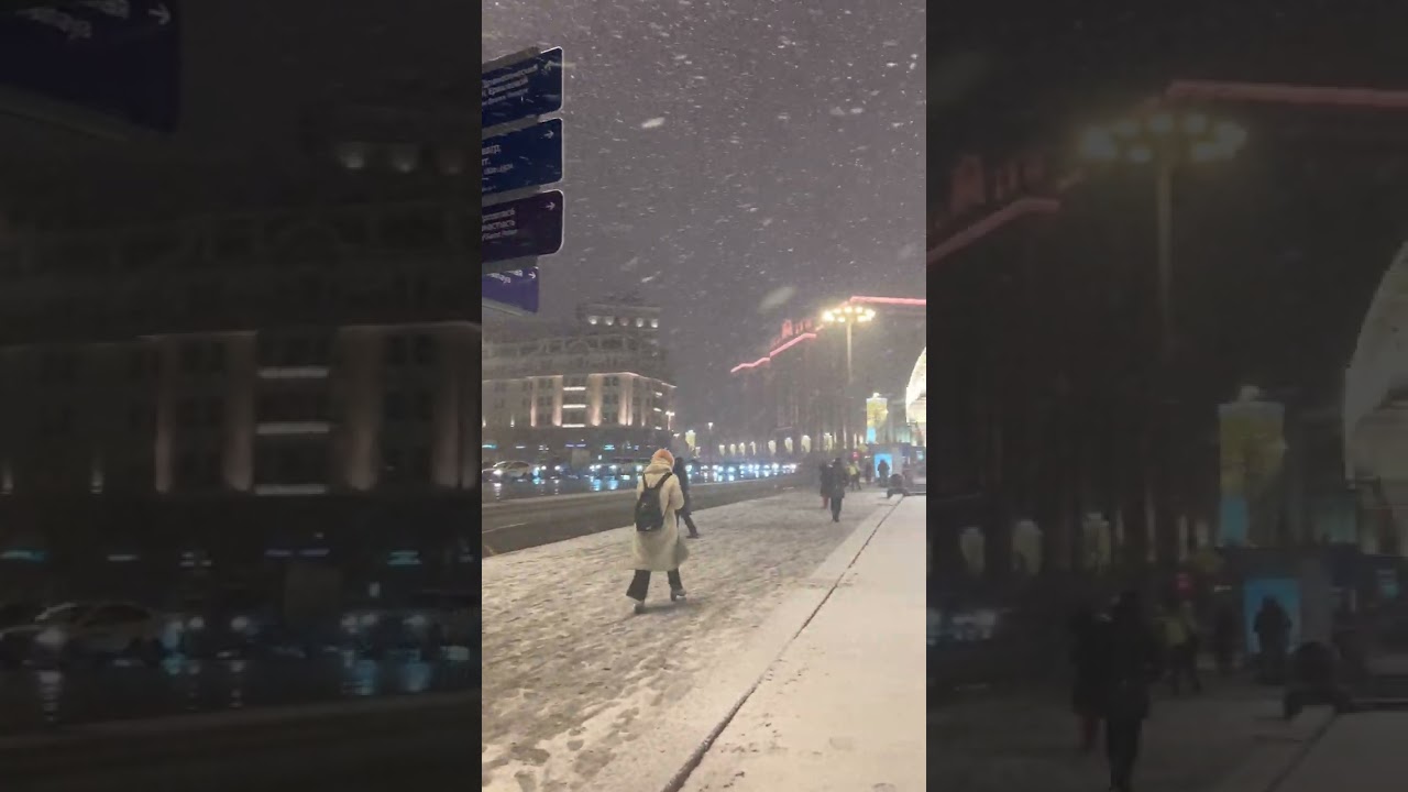 ❄️ Snowfall in Moscow 🔴