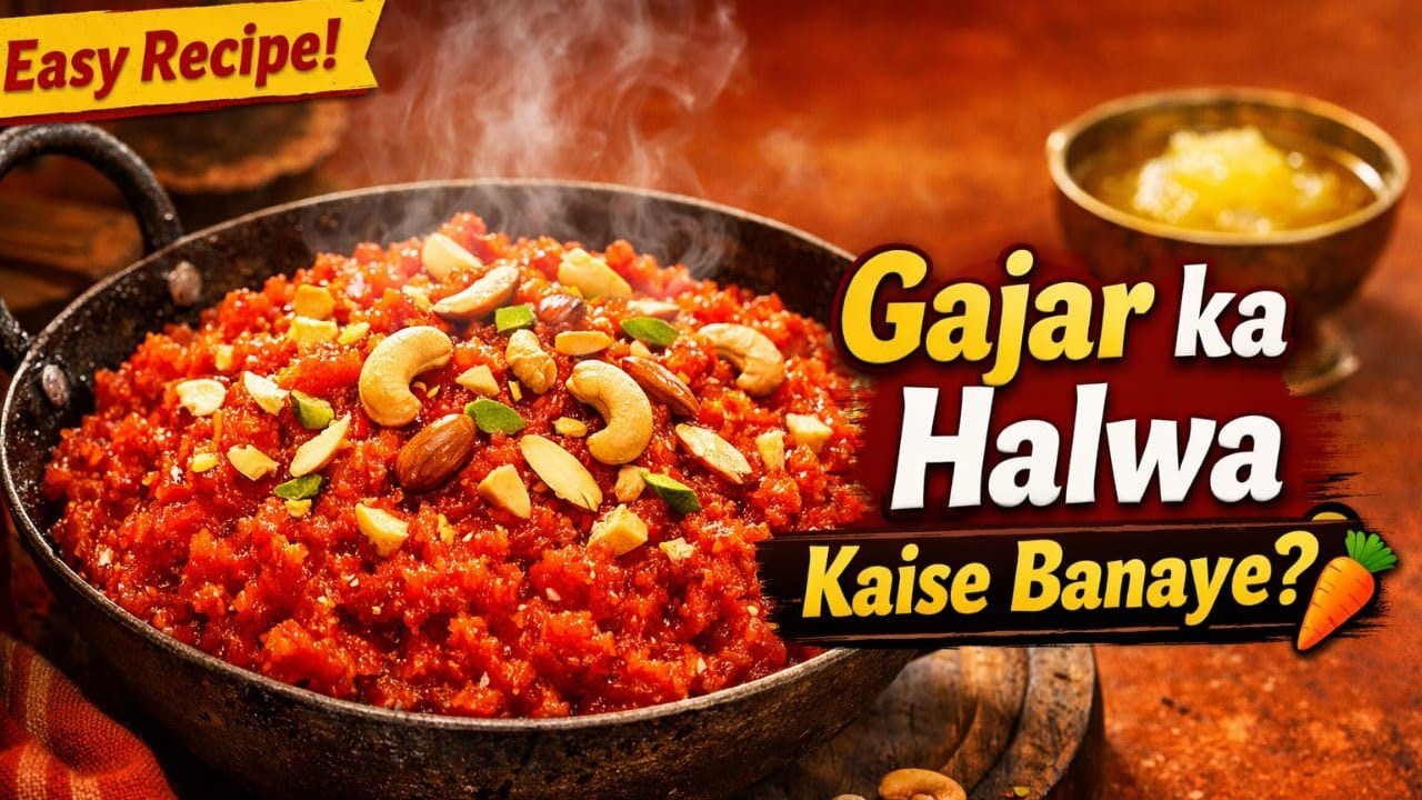 Gajar ka Halwa Kaise Banaye | Easy Desi Recipe  Bin khaye raha na jaiye🤤😋😋
