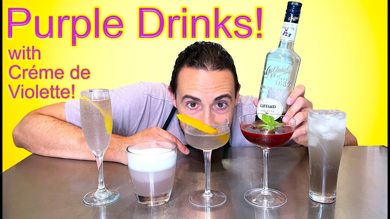 Trying 5 NEW Créme de Violette Cocktails! Drink Recipes