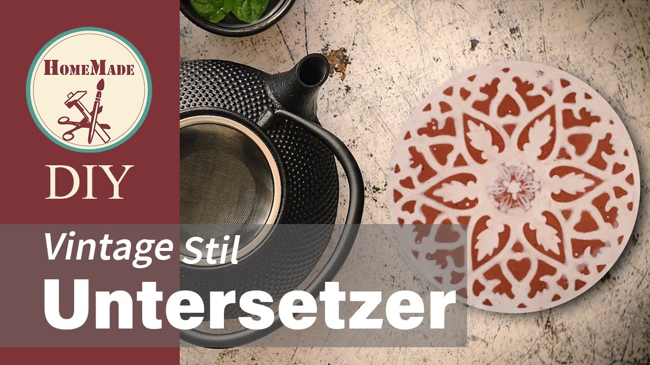 Untersetzer im Vintage Stil selber machen | Kreative Ideen Gie&szlig;pulver- Beton | DIY | Cement coasters