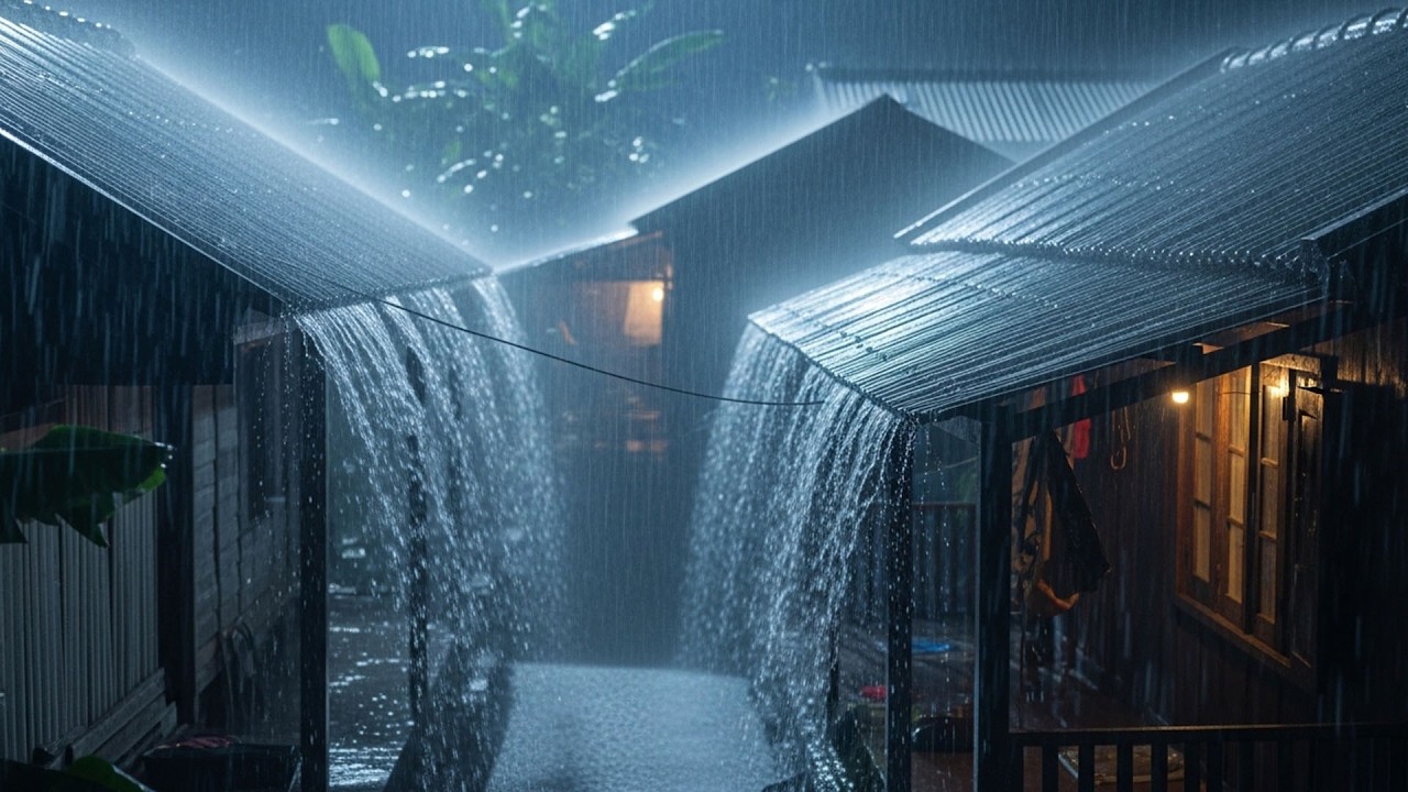 Deep Sleep with Relaxing Rain Sounds on Tin Roof, Thunder & Heavy Rain, NO ADS for Sleeping