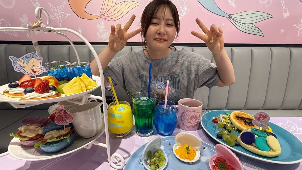【念願】大好きなリトルマーメイドのカフェに行ってきたのでランダムグッズ全部揃えるまで絶対に帰らない！！！！