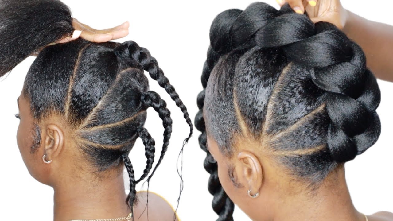 1$ Easy Braid Hairstyle using Braiding extension! Anyone can do this! | Elegant updo hairstyles