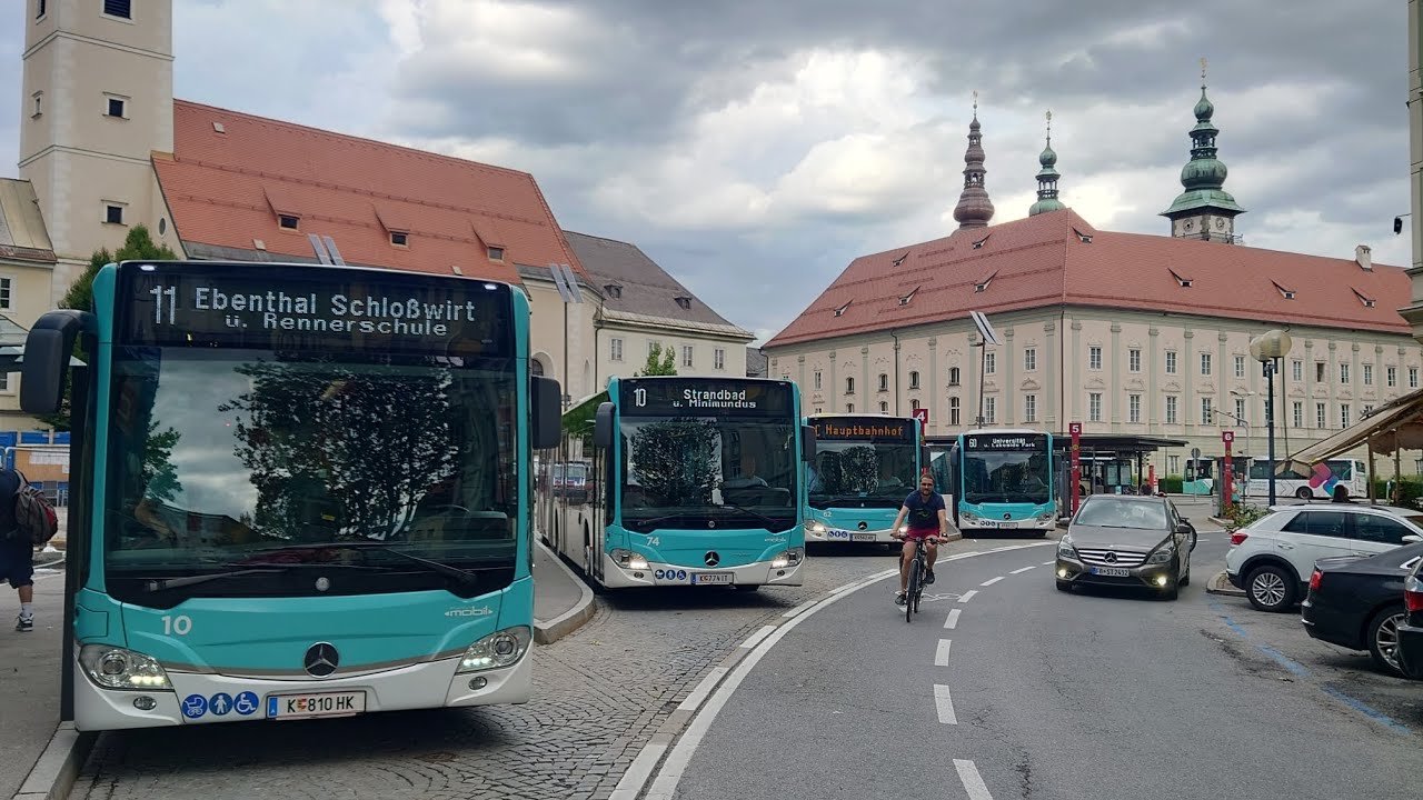 Busse in Klagenfurt - Hauptbahnhof, Heiligengeistplatz