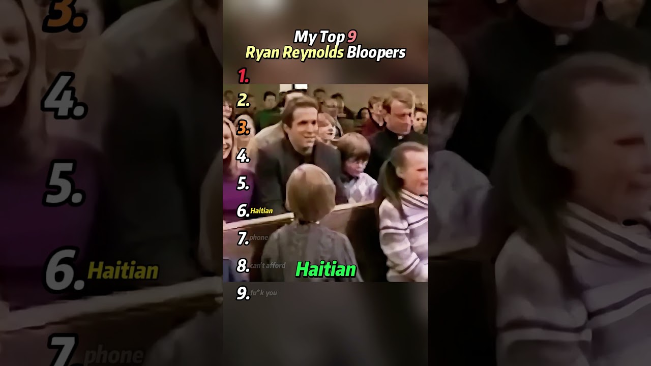 My Top 9 Ryan Reynolds Bloopers#ryanreynolds #fyp #usa #rankingstuff #funny