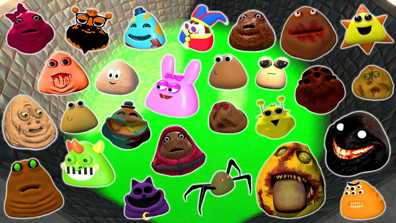 DESTROY ALL NEW 3D POU BOU'S REVENGE & ITALIAN BRAINROT FAMILY in ACID POOL Garry's Mod