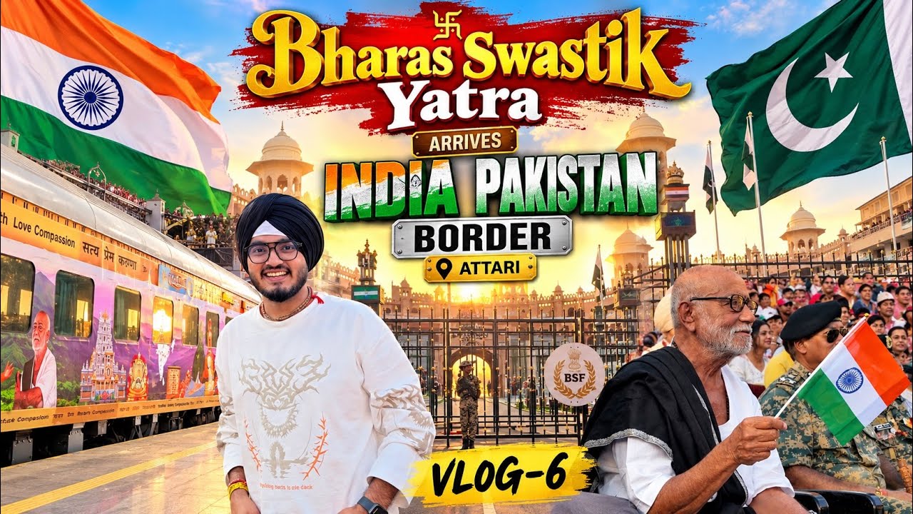 Bharat Swastik Yatra Reaches India 🇮🇳 - Pakistan 🇵🇰 Border with Morari Bapu | Attari Border | Vlog 6