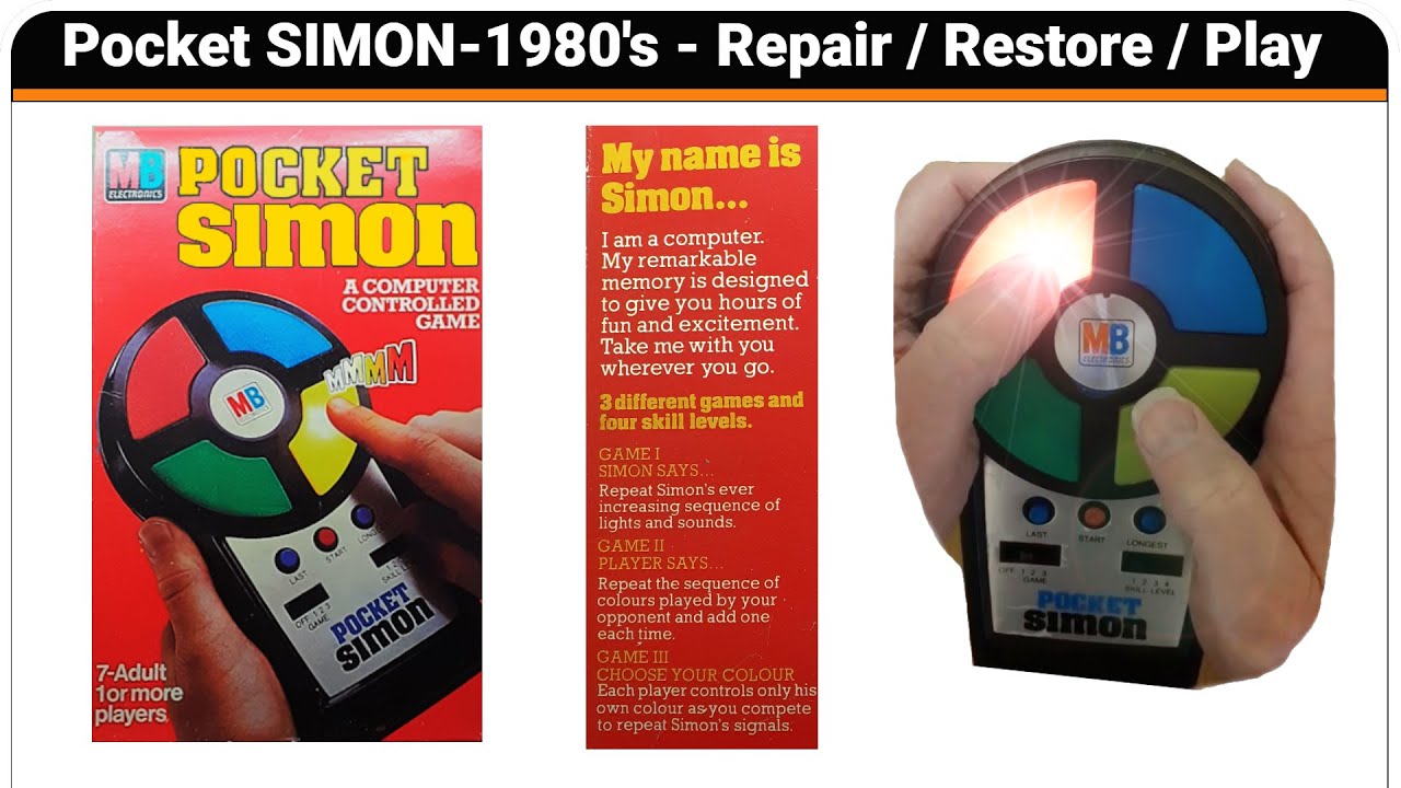 POCKET SIMON 1980's :  REPAIR / FIX  /  Restore / Play