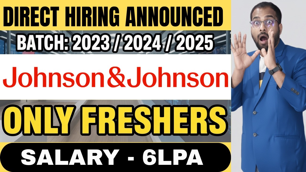 johnson & johnson Recruitment Drive Announced For Freshers | Cognizant, CSG, S&P Global Jobs