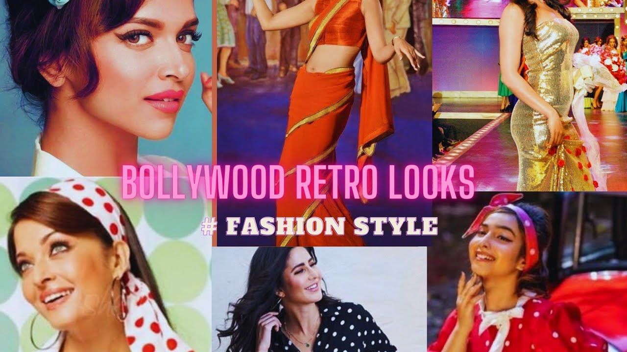 Bollywood Actress Retro Look⭐ |Bollywood Vintage Look💃 | Retro Look Hairstyle Makeup | #fashionstyle