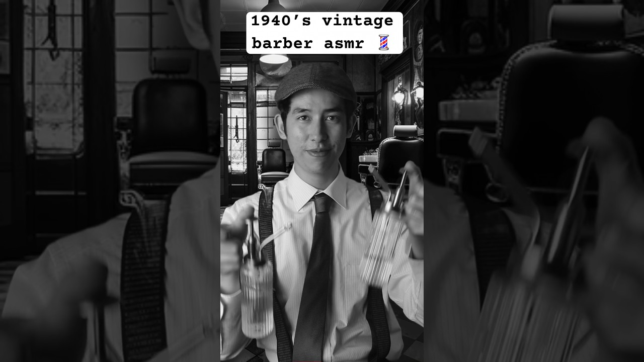 1940&rsquo;s vintage barber haircut! 💇&zwj;♂️💈 #asmr