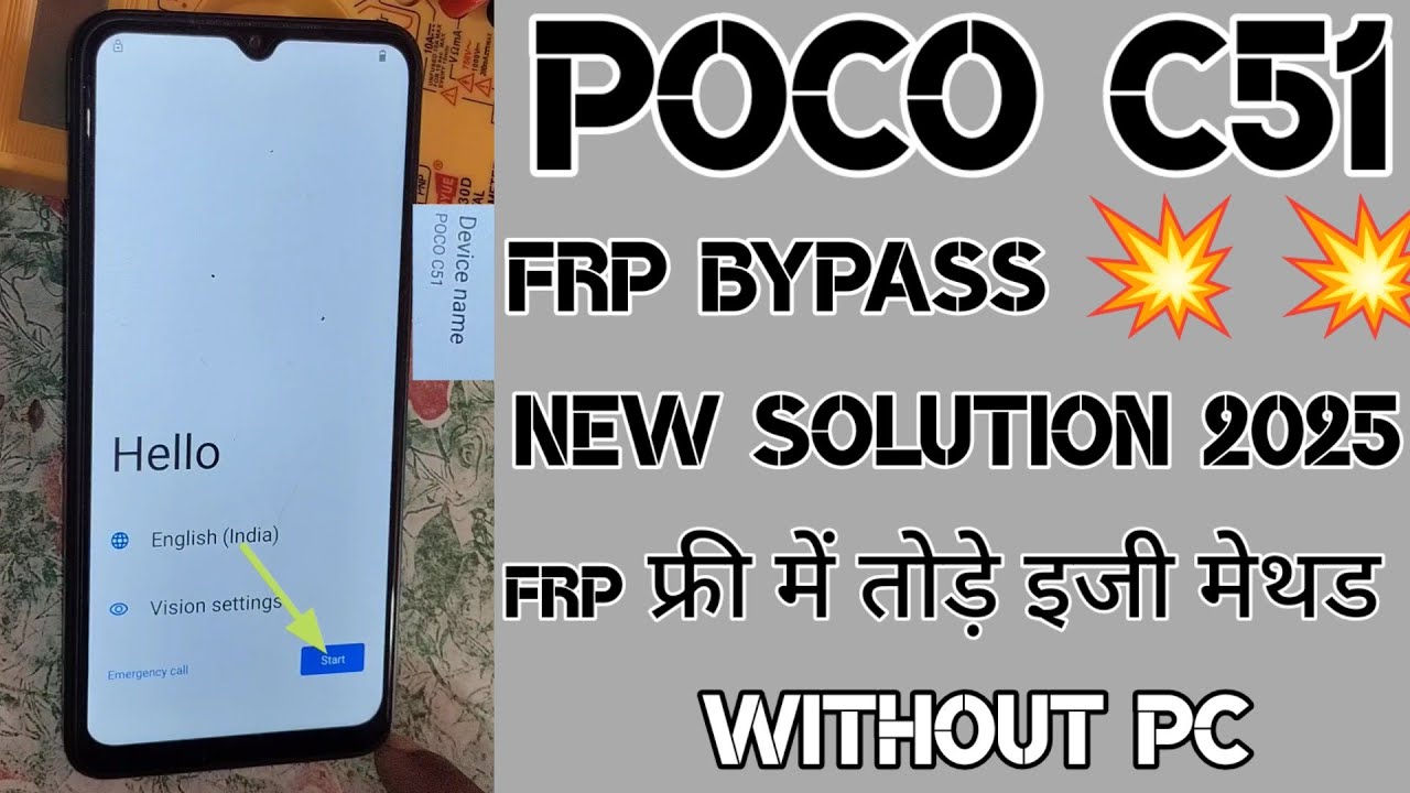Poco C51 FRP Bypass Android 13 | New Solution 2025 | Poco C51 Google Account Bypass Without Pc 💯 %OK