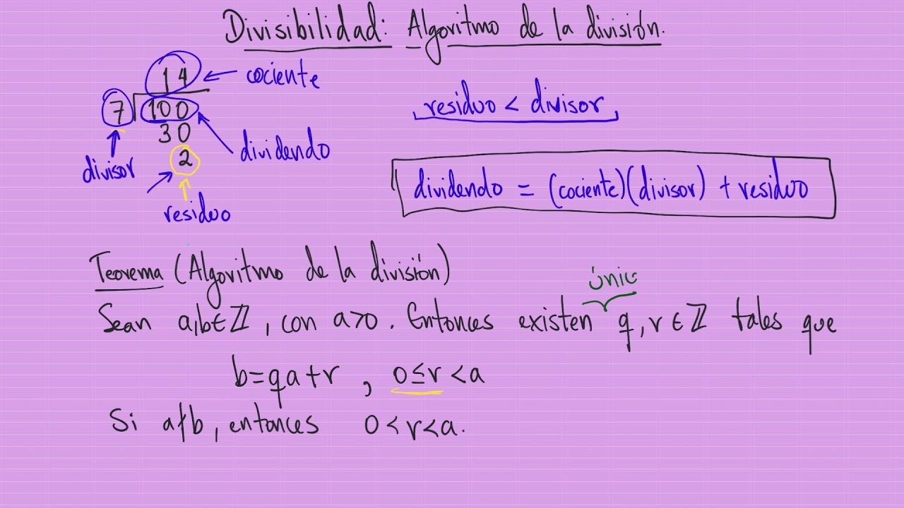 Divisibilidad algoritmo de la división (versión corregida)