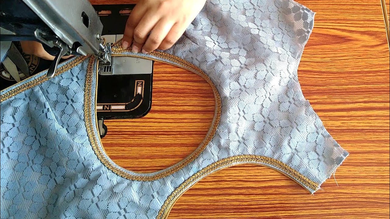Net blouse design | cutting and stitching back neck
