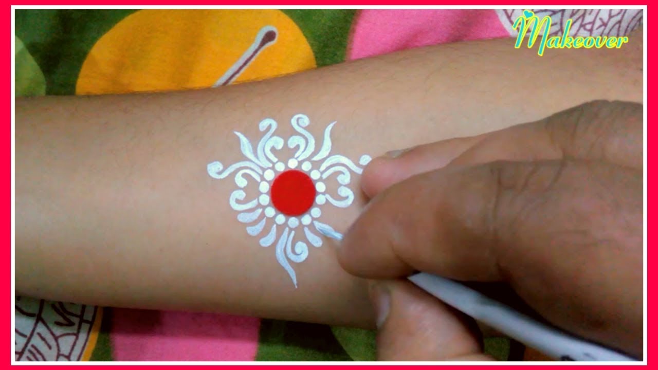 Easy Forehead Kalka Design - Bridal Kalka - Chandan Art - Kum Kum Art - Forehead Kalka - Kalka Art