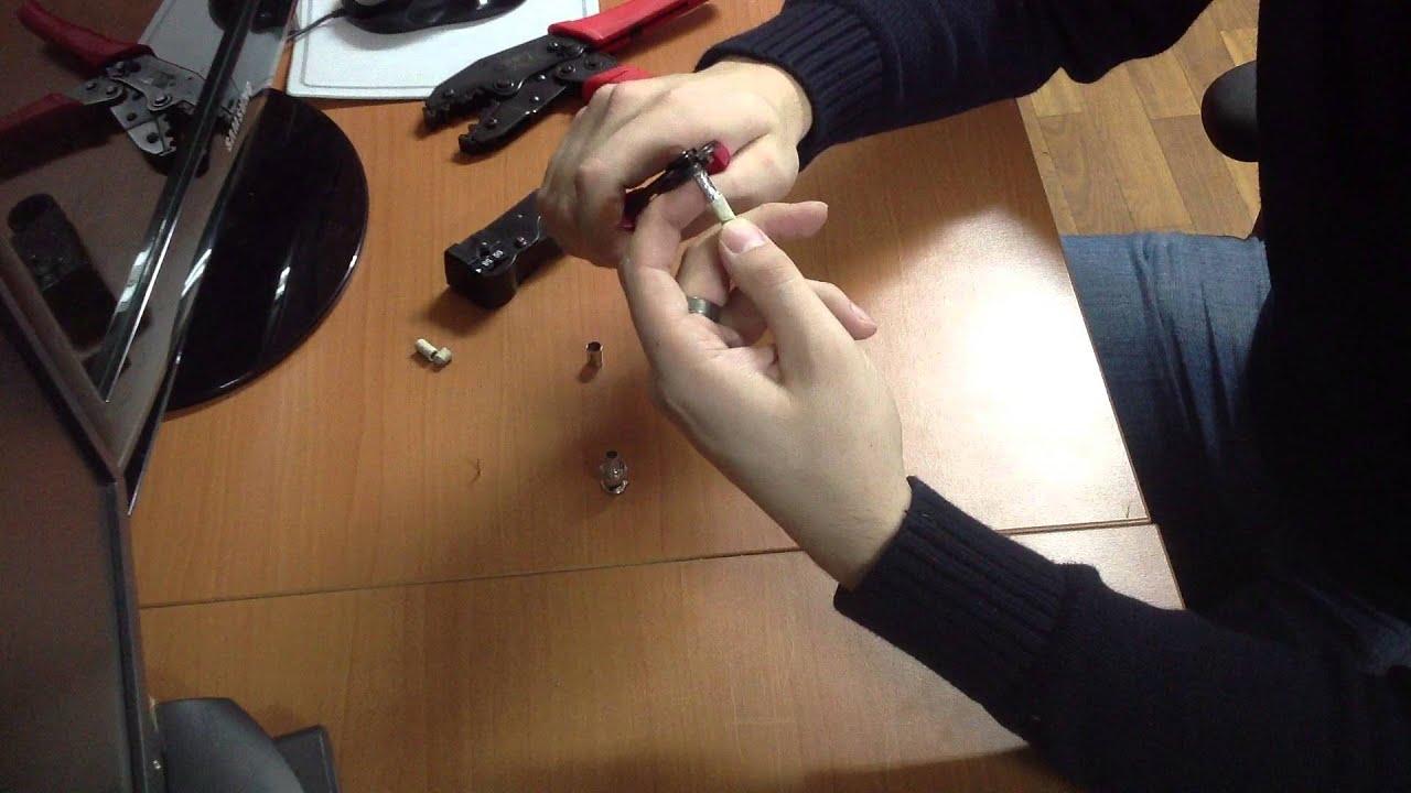 Обжим BNC коннектора