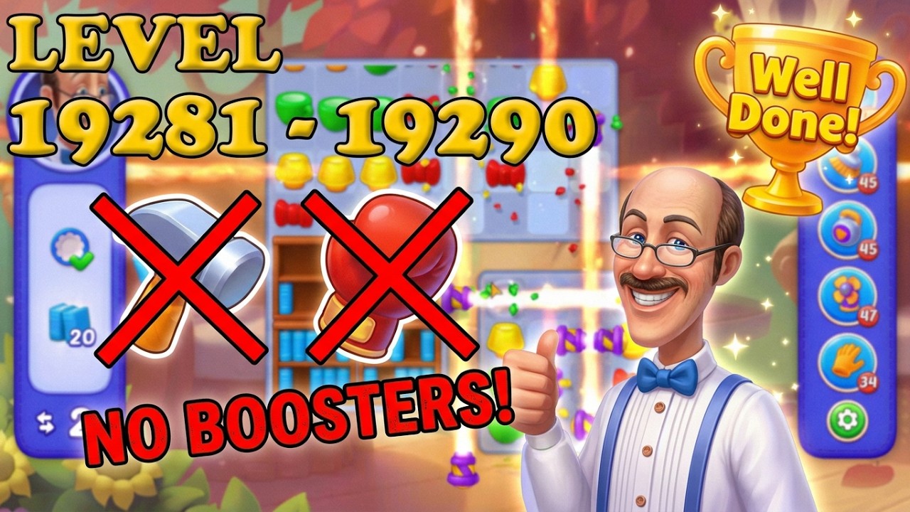 Homescapes Levels 19281 - 19290 No Boosters 🏆 Super Hard Level Win!