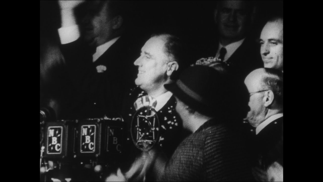 Footage of FDR and Herbert Hoover campaigning in 1932
