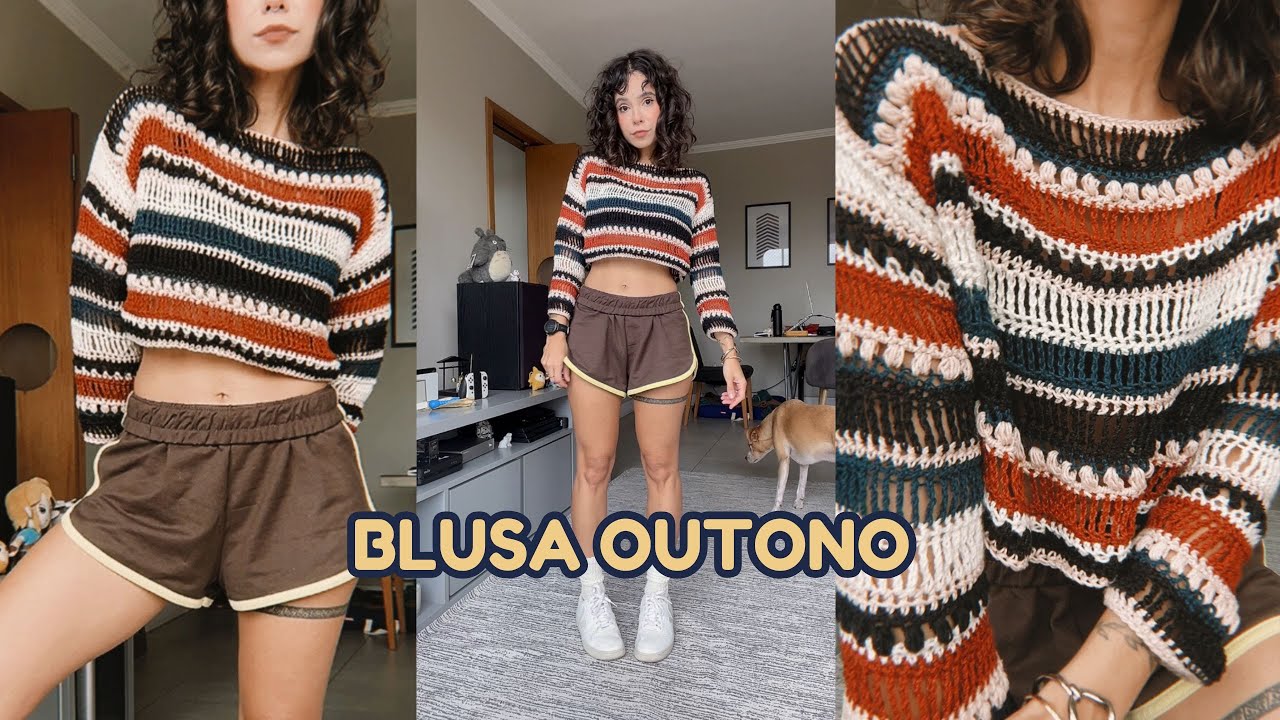 BLUSA OUTONO  -  TUTORIAL CROCHÊ - PASSO A PASSO - PAP