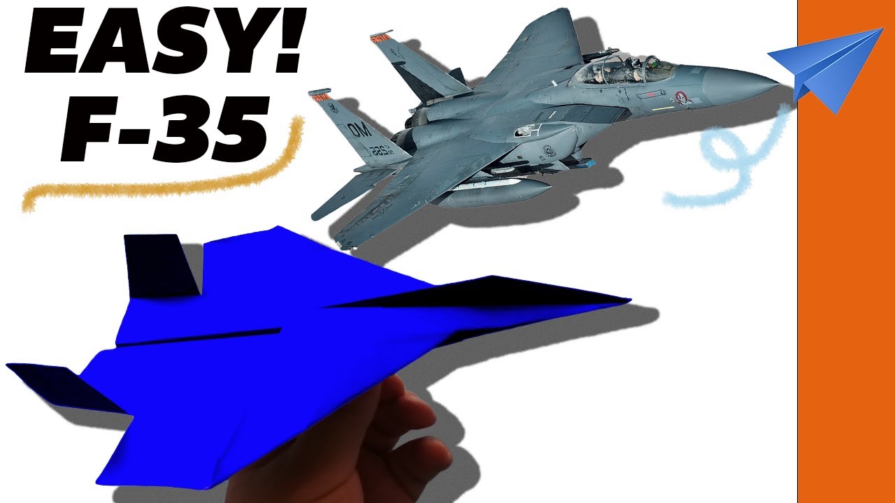 ПРОСТОЕ ИЗГОТОВЛЕНИЕ БУМАЖНОГО САМОЛЕТА F 35 | Как сделать отличный бумажный самолети | Изготовление