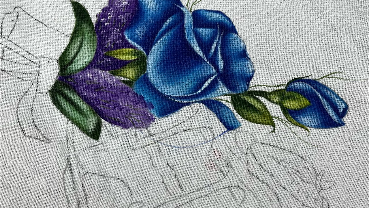 Como pintar uma rosa azul com bolo de morango 🍓