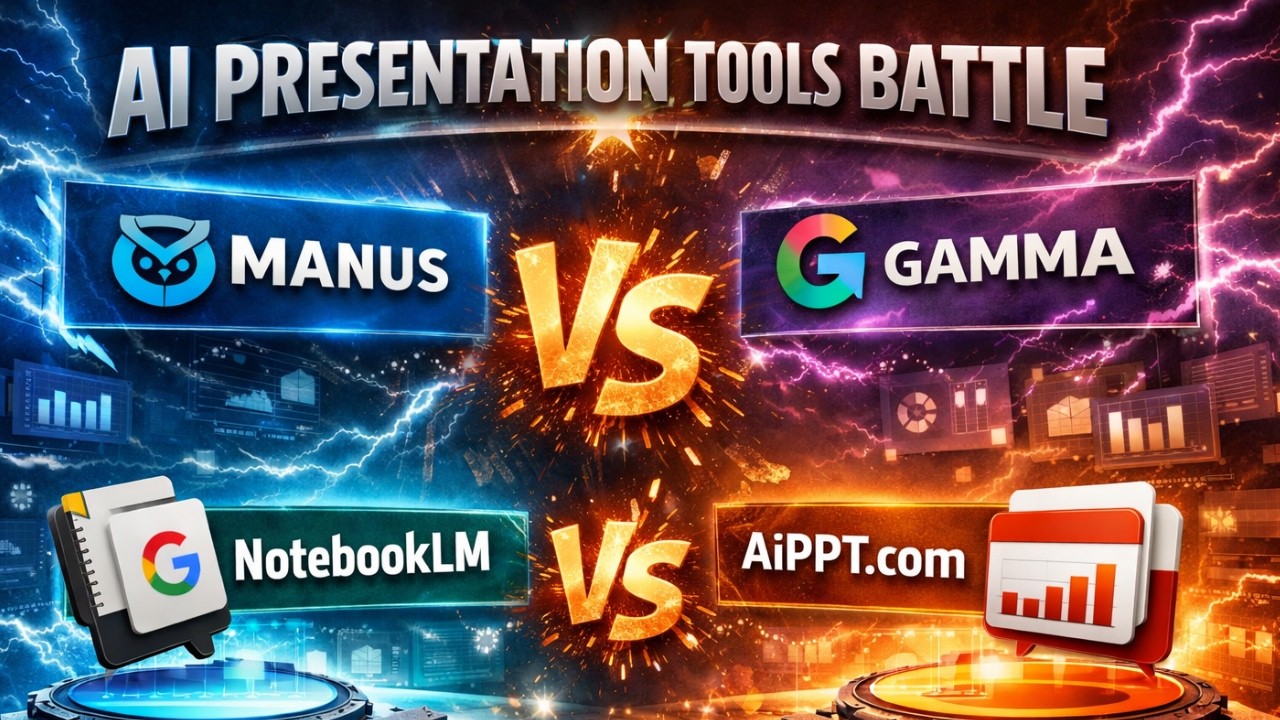 AI Presentation Tools Battle: Manus vs. Gamma vs. NotebookLM vs. AiPPT.com