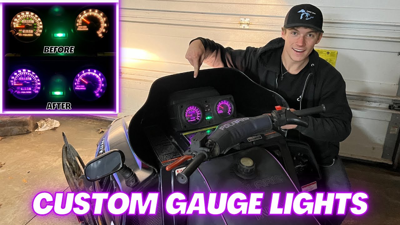 Installing Purple LED Gauge Lights In My Polaris Indy XLT! Crazy Bright!