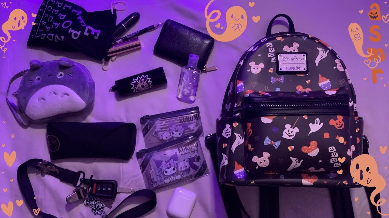 ASMR What's in My Bag? 💜🎃 Switching Bags for Halloween 🎃💜
