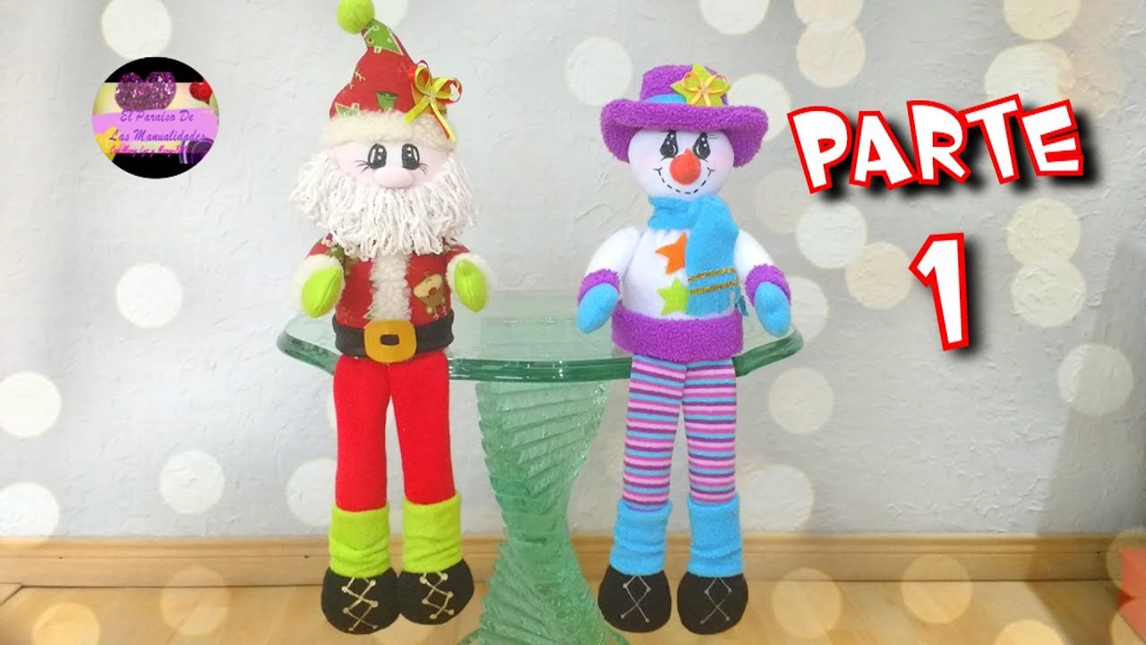 Papa Noel patas largas con botella plástica (Moldes Gratis) | Galería de Creatividad