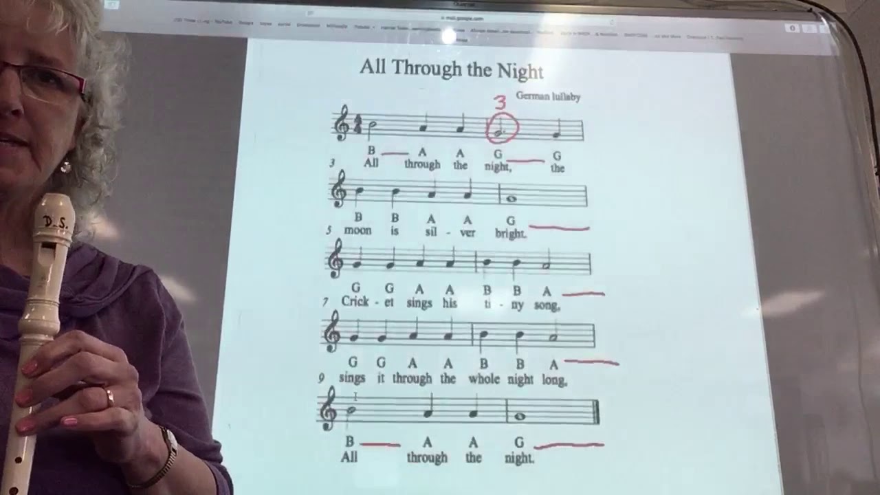 All Through the Night 3rd grade recorder